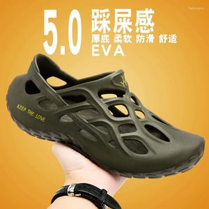 샌들 여름 7198 남성용 Eva Water Classics Mens 방수 신발 남성 실내 야외 두꺼운 바닥 슬리퍼 소프트 비치 욕실 슬라이드 방지