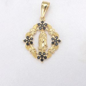 ljriver virgin Mary Necklaceペンダントジュエリーアクセサリージュエリーメイキングサプライホローフラワーズ宗教チャーム卸売6pcs