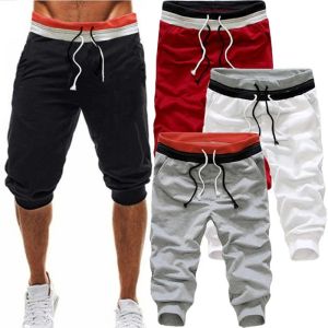 Calças homens modem calças curtas esportes casuais jogadores grandes e externos calças de moletom esportiva de shorts atléticos