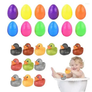 Party Decoration Easter Rubber Duckies Toys Ducks Light Colorful Eggs Förfylld med för presentväska och karneval fördelar