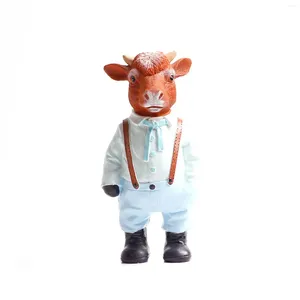 Candle Holders Cartoon Home Decor Cow Sculptures And Figurines Miniature Decoration Parts Desk Accessories For Interior Office Ornaments