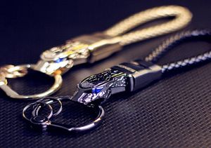 Luxury Mężczyźni Key Chain Key Crinestones Niestandardowy klęcznik Wysokiegrade Torebka urok Jewelrzka skórzana linowa lina Ojca Prezent 3382361