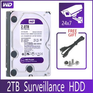 Drives WD PURPLE Surveillance 2TB Hard Drive Disk SATA III 64M 3.5" HDD HD Harddisk For Security System Video Recorder DVR NVR CCTV