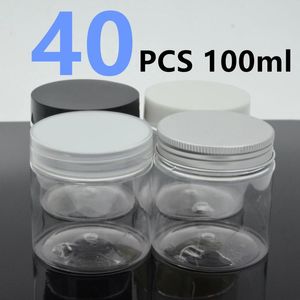 Storage Bottles 40PCS 100ml Clear Plastic Cosmetic Cream Lotion Jar With Gasket Filling Travel Bottle Empty Small Capacity Subpacking