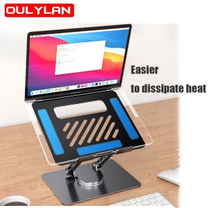 Stand Laptop Stand 360 ° Roterande Läsbok Holder Justerable Riser 17.3 För MacBook Air Aluminium Foldbar Notebook Stand Tablet Stand Stand