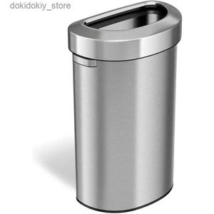 Avfallsfack Itouchless rostfritt stål Trash Can and Recycle Bin Slim and Space-Savin Desin For Home Office Kitchen Restaurant L49