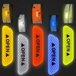 4pcs/festgelegte Autotüraufkleber Universal Tape Safety Warning Marke Offen hohe reflektierende Klebeband Auto Fahrsicherheitsreflektierstreifen