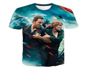 2021 Jurassic World Fallen Kingdom Cool Dinosaurier Kopf 3D -Druck T -Shirt Jungen und Mädchen HipHop Tee T -Shirt Boy Farbkleidung Drop2690550