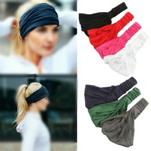 Elastyczna opaska na głowę szeroka opaska do włosów opakowanie na głowę joga stretch turban sportowy bandany nowe