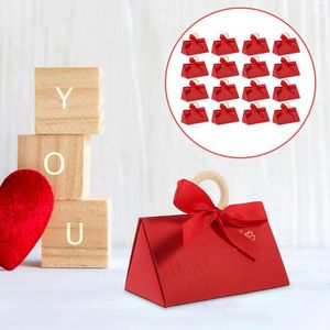 Geschenkverpackung 20 PCs Dreieck Hochzeit Candies Boxen Boxen Candy Geschenke Packing Party bevorzugt Halterbehälter Holz für Braut leer für Braut