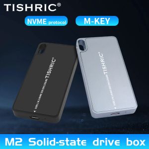 Kapsling Tishric Aluminium M.2 Singel NVME -protokoll av Solidstate Hard Drive Box USB3.1 M.2 NVME SSD Case Enclosure Support 5TB