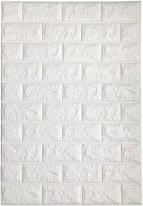 3D Brick Wall Sticker Självhäftande väggplattor Skala för att sticka väggdekorativa paneler för vardagsrum sovrum vit färg 3d tappap8222512