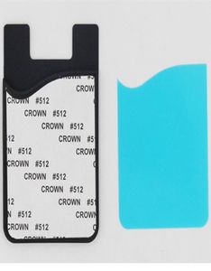 Ny ankomst sublimering Silikonkorthållare Mobiltelefon Plånbok Kreditkortspåse med plastfilm Värmeöverföring för iPhone XS M3714163