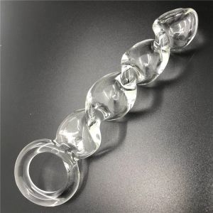 20 cm pyrex glas spiral dildo anal vaginal plug lesbian g spot sex leksaker för kvinnor män rumpa dilator par masturbator