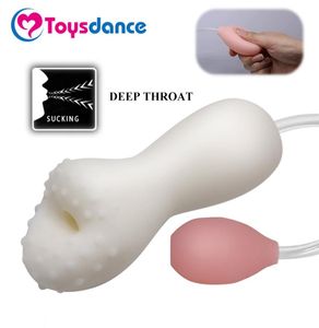 Toysdance Oral Sex Male Masturbator Deep Throat Sucking Rubber With Suction Pump Blow Job Stimulator Pocket Pussy Adult Sex Toys Y9016977