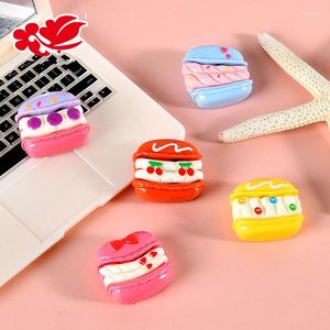 Decorative Figurines 10Pcs Resin Cute Cake Macaron Flatback Cabochon Scrapbooking For Phone Decoration Craft DIY Jewelry Making Dollhouse