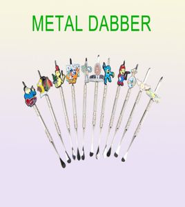 Metal Pipe Dabber Cartoon Metal Dabber Glass Bongs Toolwater Pipe Dab Oil Rigs Röker tillbehör för glas BOW3659283