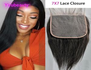 Peruvian Human Hair Products 77 Lace Closure With Baby Hairs Silky Straight Seven By Seven Lace Closures Middle Three Part9423295
