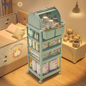 Baby Products Multi-layer Mobile Storage Rack Newborn Months Simple Trolley Baby Storage Cart