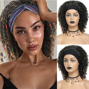 Perucas de locs faux suaves para mulheres sintéticas 1b ombre 27 30 bug# dreadlocks peruca com faixas para a cabeça anexada gelo lenço de seda peruca peruc