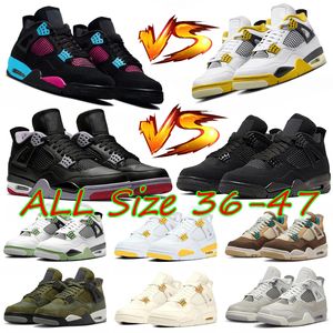 2024 4 4S Buty do koszykówki Bured Ponowne czarny paner Metallic Gold Men Women Sailor Military Olive Blue Thunder Kaws Black Grey Royal Sports Buty