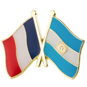 Frankreich Pakistan Freundschaft Flagg Metall Pin Abzeichen Dekorative Broschenstifte für Kleidung