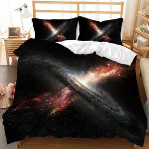 Galaxy Duvet Capa Conjunto para crianças adolescentes de cama de céu estrelado Conjunto de cosmos Tampa de edredom com travesseiro Design de zíper de microfibra macia