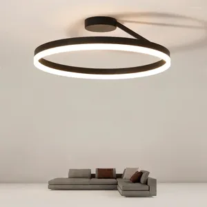 Taklampor modern ledd cirkulär ljus minimalistisk konst lampa master sovrum studierum matsal levande inomhusbelysning fixturer