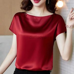 Women's Blouses Shirts O Neck Lady T-shirt Blouse Spring Women Casual Solid Color Short Sleeve Blouses Shirts Loose Pullover Tunic Blusas Women Clothes 240411