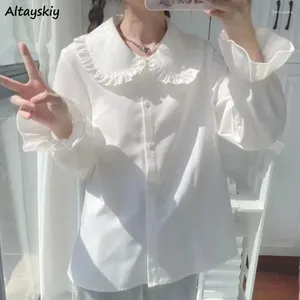 Women's Blouses White Shirts Women Tops Casual Sweet All-match Flare Sleeve Preppy Fashion Tender Girlish Mujer Japanese Style Basic