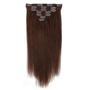 Extra gęsty klip w ludzkich włosach Silkty proste 8A100 Human Hair Extensons 2 1620 cala Brazylijskie włosy Preferencyjne P8545332