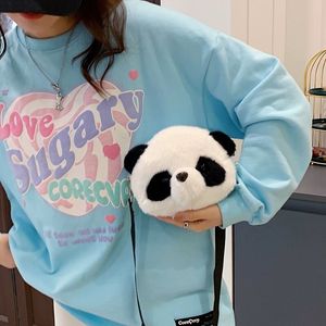 Sevimli Peluş Crossbody Bag Panda Sırt Çantaları Bir Omuz Diagonal Cüzdan Doldurulmuş Hayvanlar Oyuncak Para Çantası Çocuk Doğum Günü Hediyesi