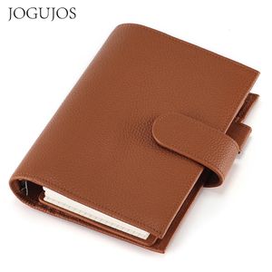 Jogujos de couro genuíno de folhas soltas de folhas de couro notebook Binder Planner Diário de viagem Diário de viagem 145 páginas 240409