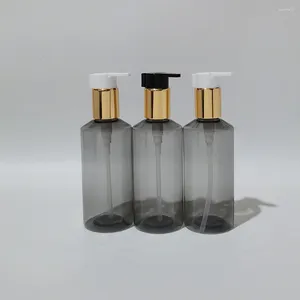 Storage Bottles 20pcs 200ml Empty Gray PET With Gold Aluminum Lotion Pump Container For Liquid Soap Shower Gel Cosmetic Packaging