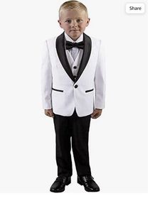 Wedding Suits for Boys 3 Pieces Formal Suits Shawl Lapel Slim Fit Tux Jacket Vest Pants for Birthday (Jacket+Pants+Vest)