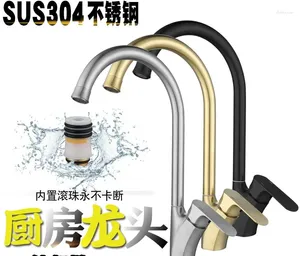 Kitchen Faucets 304 Stainless Steel Faucet And Cold Mixed Water Ball Brushed Black Gold Washing Basin Sink