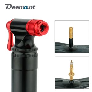 Road Bike MTB CO2 Inflator Presta Schrader Valve Applicable Mini Bicycle Tire Pump Fits Threaded Unthreaded Cylinder