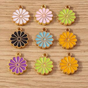 Incanini 10pcs 11x14 mm Cute colorati pendenti floreali smalti per preparare orecchini a goccia Neccante