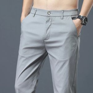 Summer Ice Silk Mens Golf Pants High Quality Elasticity Fashion Casual Breatble Trousers 240411