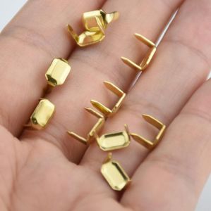 50Pcs/Lot Brass Rivets Leather Staples Two Prong for Belt Loops Keeper Connect Craft Fastener Hardware Accessories