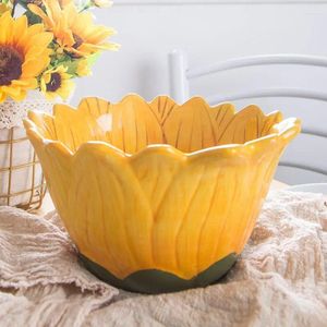 Bowls Ins Wind Creative Bowl Modeling Sunflower Salad Online Celebrity Gao Yan Value Ceramic Instant Noodles Flower