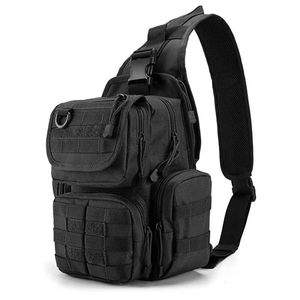 Tactical Chest Sling Bag Mens Riding Påsar Hunting Gun Holster ryggsäckar Klättring av Molle Fishing Pouch Archer axel ryggsäck 240411