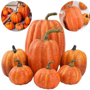 Dekorativa blommor 7 PCS Foam Pumpkin Figur Realistiska simulering Ornament Lätt multifunktionell för bordets mittstycken Dekoration