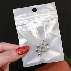 50pcs/Los weiße klare Selbstdichtung Reißverschluss Plastikbeutel mit Hang -Hole -Taschen für DIY -Schmuckverpackungen Reißverpackungen Reißverpackung Polybeutel