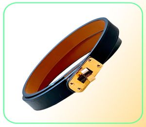 Hochwertige Marken Judenlry Mini Kelly Echtes Leder Collier Armband für Frauen Doppel -Tour -Armband2794155