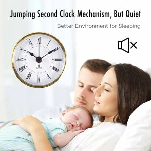 MCDFL Clock Inserts Small Face Multi Time Zone Desktop Timepiece Mini Vintage Room Bedside Table Grandfather Parts 70mm 2.8inch