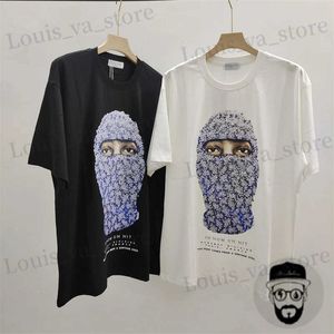 T-shirty męskie czyste bawełniane tkaniny fioletowe maskowane nadruk ih nom uh nit T-shirt dla mężczyzn i kobiet luźne montowanie krótkiego slved t240411