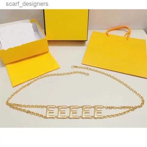 Gürtel Designer Frauen Taille Kette Mode Goldkette Gürtel Luxus Buchstaben Metall Buchstaben Verstellbarer Trend Damengürtel Kleiddekoration mit Rock Y240411