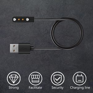 Dla linii ładowania opaski W26 W26+Smart Watch Magnet Kabel ładowania 2Pin USB Black Charger Kabel dla W26 60CM