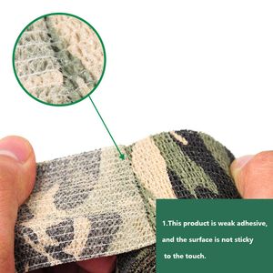 2pcs Camouflage Tape Non-woven Fabric Self-adhesive Type Outdoor Tool Decoration